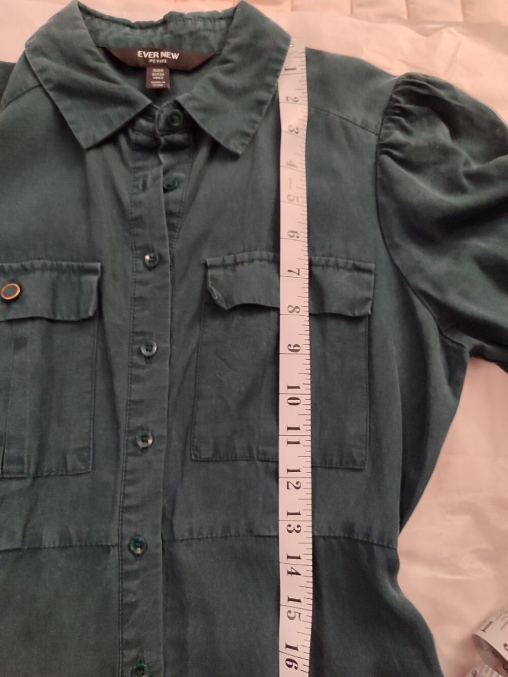 Ever New washed effect Lyocell Utility Maxi Shirt Dress Green US 2 Petite - Picture 7 of 11